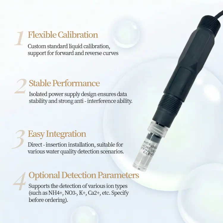 The Ammonia Nitrogen (NH4+) Sensor delivers precis03