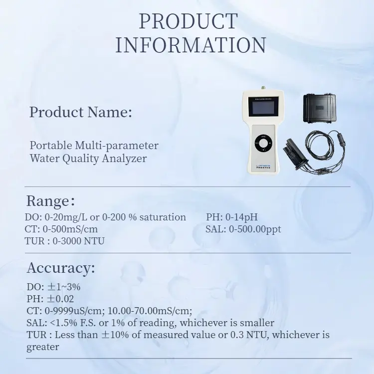 Portable Multi-Parameter Water Quality Analyzer wi04